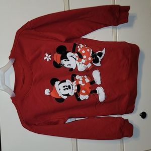 Disney Girl's Mickey & Minnie Mouse Red sweatshirt Size M